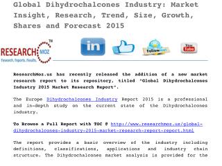 Global Dihydrochalcones Industry 2015 Market Research Report