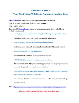 MotionLeads review demo-MotionLeads FREE bonus