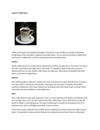 Types of Coffee Bean