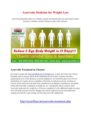 Ayurveda Medicine for Weight Loss