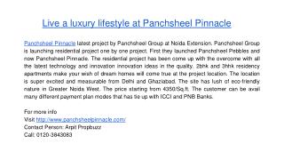 Live a luxury lifestyle at Panchsheel Pinnacle