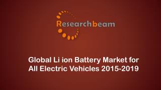 Li ion Battery Market for All Electric Vehicles 2015-2019