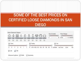 SOME OF THE BEST PRICES ON CERTIFIED LOOSE DIAMONDS IN SAN DIEGO