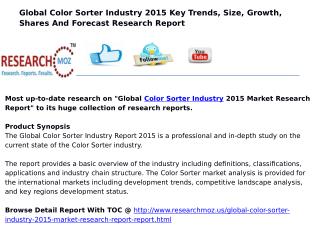 New Release | Global Color Sorter Industry 2015 Market Research Report