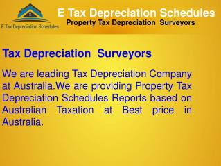 Tax Depreciation Surveyors