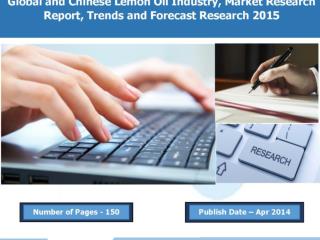Global Lemon Oil Industry 2015, Market Research Reports