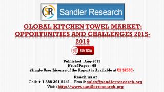 World Kitchen Towel Market to Grow at 6% CAGR to 2019 Says a New Research Report