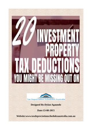 Investment Property Depreciation Schedule