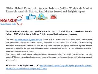 Global Hybrid Powertrain Systems Industry 2015 Market Research Report