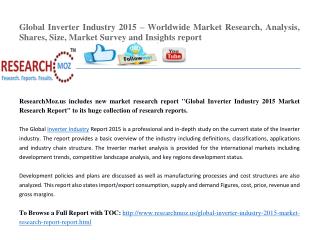 Global Inverter Industry 2015 Market Research Report