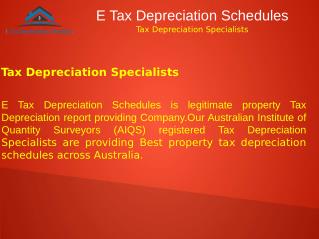 Tax Depreciation Specialists