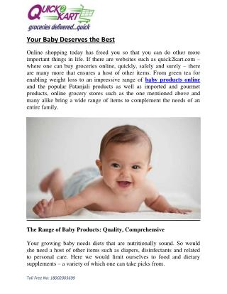 Your Baby Deserves the Best: Options Aplenty, Online!