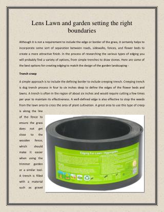 Lens lawn and garden setting the right boundaries