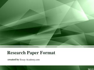 Research Paper Format