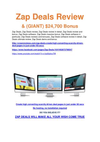 Zap Deals review demo & BIG bonuses pack