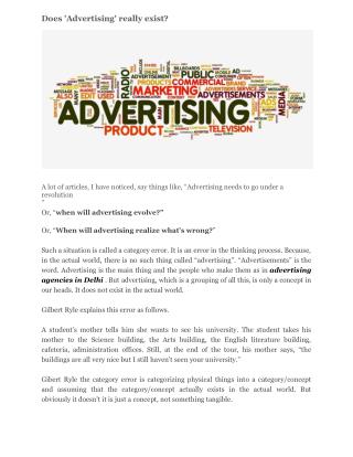 Does 'Advertising' really exist?