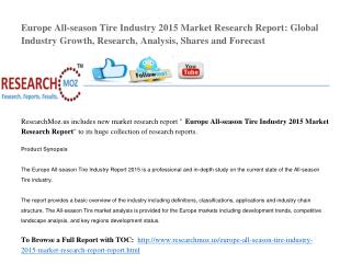 Europe All-season Tire Industry 2015 Market Research Report