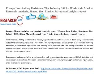 Europe Low Rolling Resistance Tire Industry 2015 Market Research Report