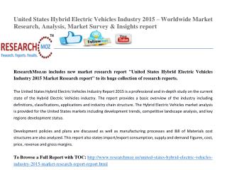 United States Hybrid Electric Vehicles Industry 2015 Market Research Report