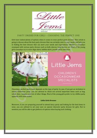 Party Dresses For Girls – Choosing The Perfect One
