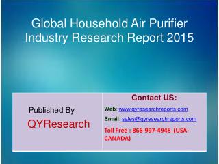 Global Household Air Purifier Market 2015 Industry Growth, Research, Analysis, Trends, Share, and Forecast