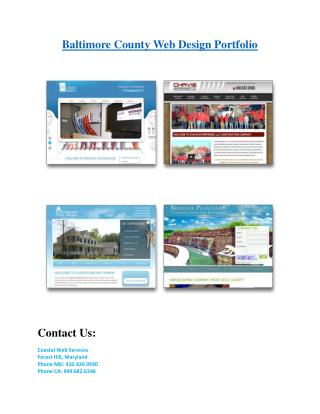 Baltimore county web design portfolious