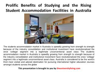 Prolific Benefits of Studying and the Rising Student Accommodation Facilities in Australia