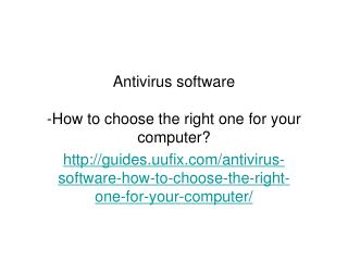 How to choose antivirus software