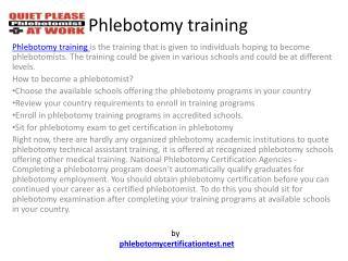 Phlebotomy Training and Certification Schools