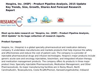 Hospira, Inc. (HSP) - Product Pipeline Analysis, 2015 Update