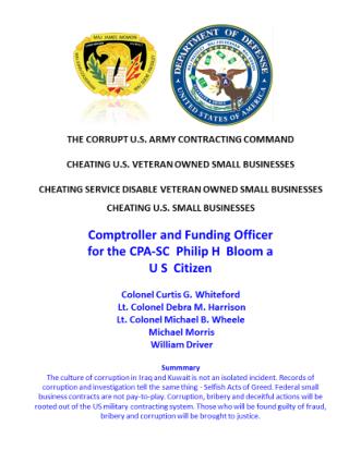 Blog 48 USMC 20150725 Comptroller and Funding Officer for the CPA-SC Philip H Bloom a U S Citizen