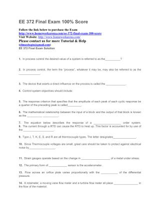 EE 372 Final Exam Solution