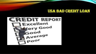 USA Bad Credit Loan