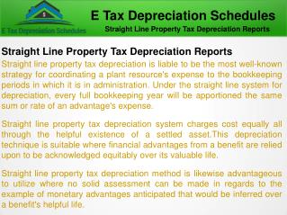 Straight Line Property Tax Depreciation ATO