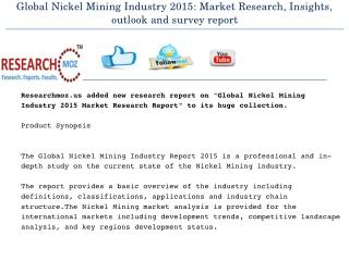 Global Nickel Mining Industry 2015 Market Research Report