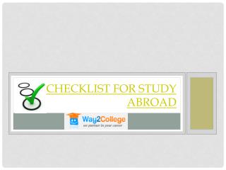 Checklist for Study Abroad