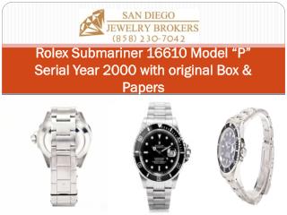 Rolex Submariner 16610 Model “P” Serial Year 2000 with original Box & Papers