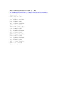 ECET 340 Microprocessor Interfacing All iLabs