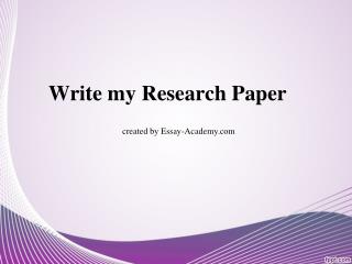 Write My Research Paper