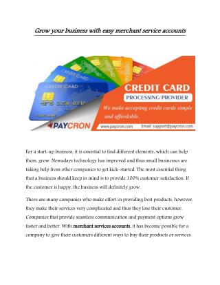 Grow your business with easy merchant service accounts