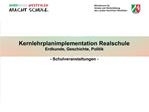 Kernlehrplanimplementation Realschule Erdkunde, Geschichte, Politik - Schulveranstaltungen -