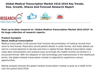 Global Medical Transcription Market 2015-2019