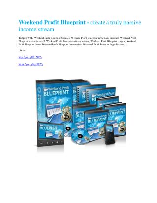 Weekend Profit Blueprint review - Weekend Profit Blueprint(MEGA) $21,400 bonus