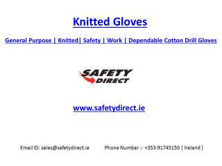 General Purpose | Knitted | Safety | Work | Dependable Cotton Drill Gloves | Safetydirect.ie