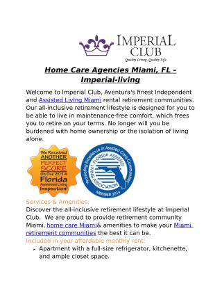 Home Care Agencies Miami, FL - Imperial-living
