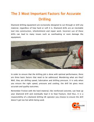 The 3 Most Important Factors for Accurate 						Drilling