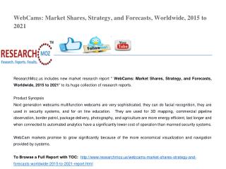 WebCams: Market Shares, Strategy, and Forecasts, Worldwide, 2015 to 2021