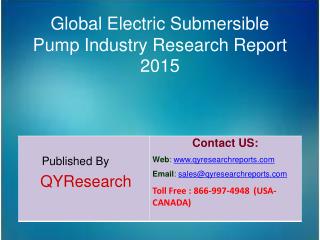 Global Electric Submersible Pump Market 2015 Industry Share, Overview, Forecast, Analysis, Growth, Research and Trends
