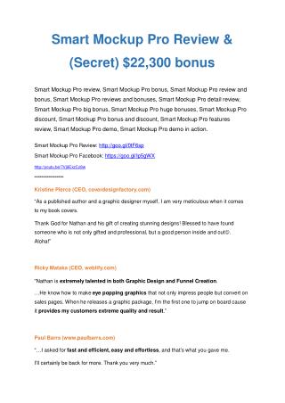 Smart Mock Up Pro review & Smart Mock Up Pro $22,600 bonus-discount