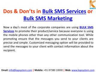 Dos & Don’ts in Bulk SMS Services or Bulk SMS Marketing